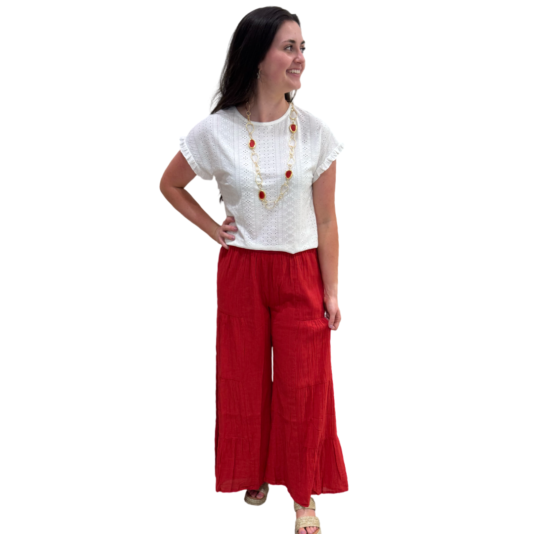 The Nadia Tiered Solid Palazzo Pant (4 color options) — view 7