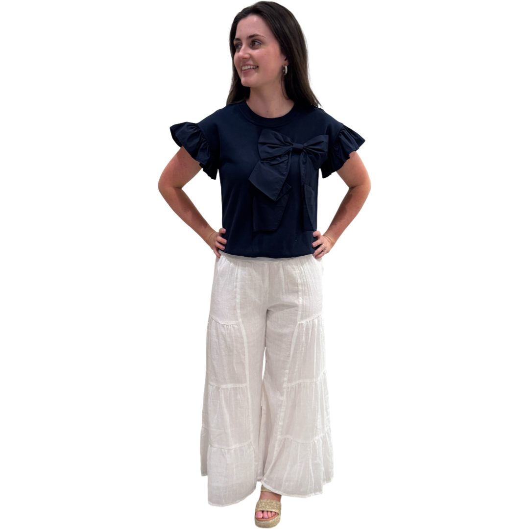 The Nadia Tiered Solid Palazzo Pant (4 color options) — view 10