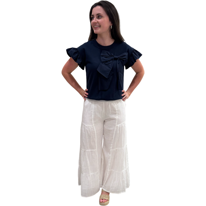 The Nadia Tiered Solid Palazzo Pant (4 color options) — view 10
