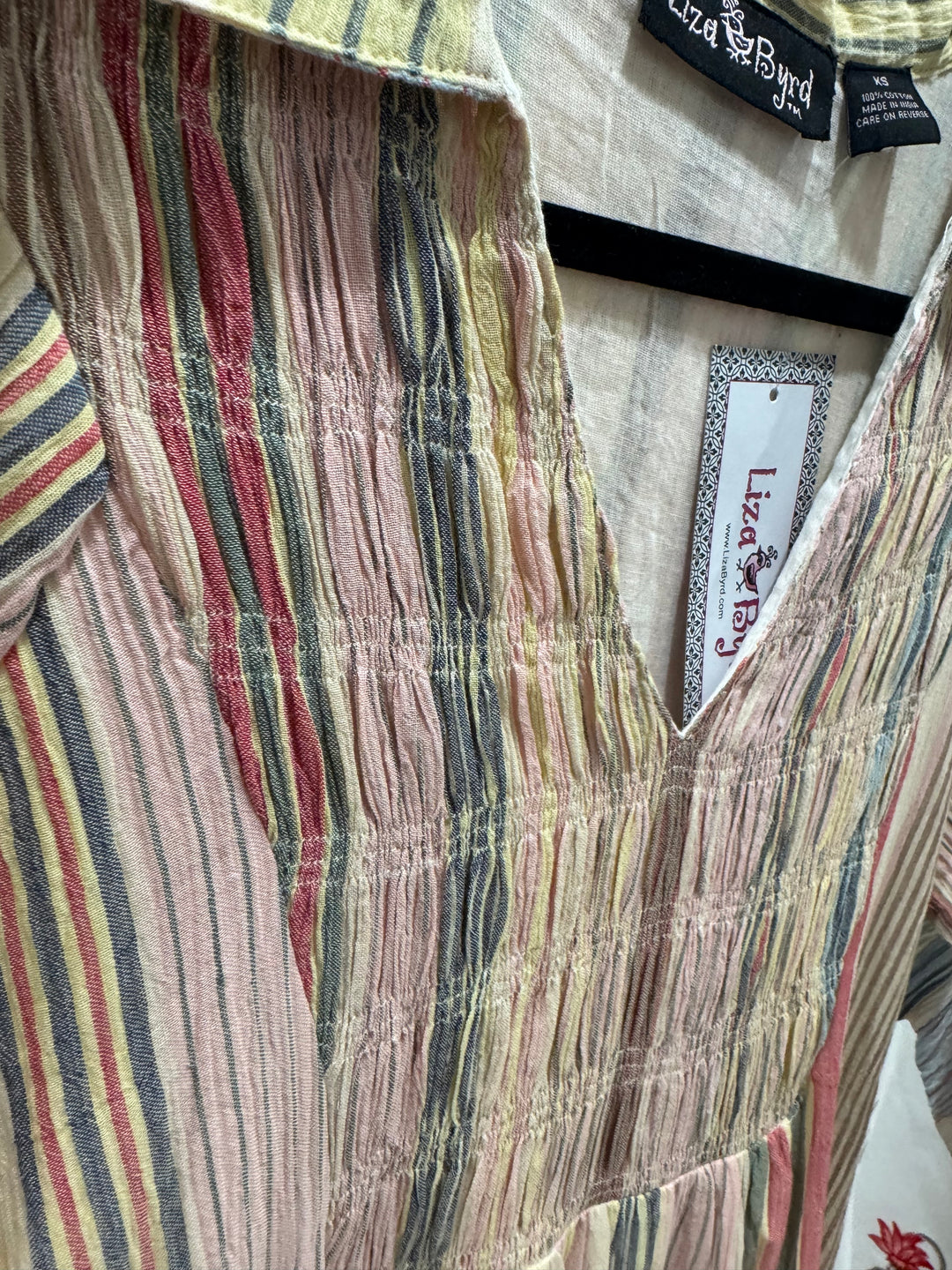 The Joanie Multi Striped Cotton Smocked Dress