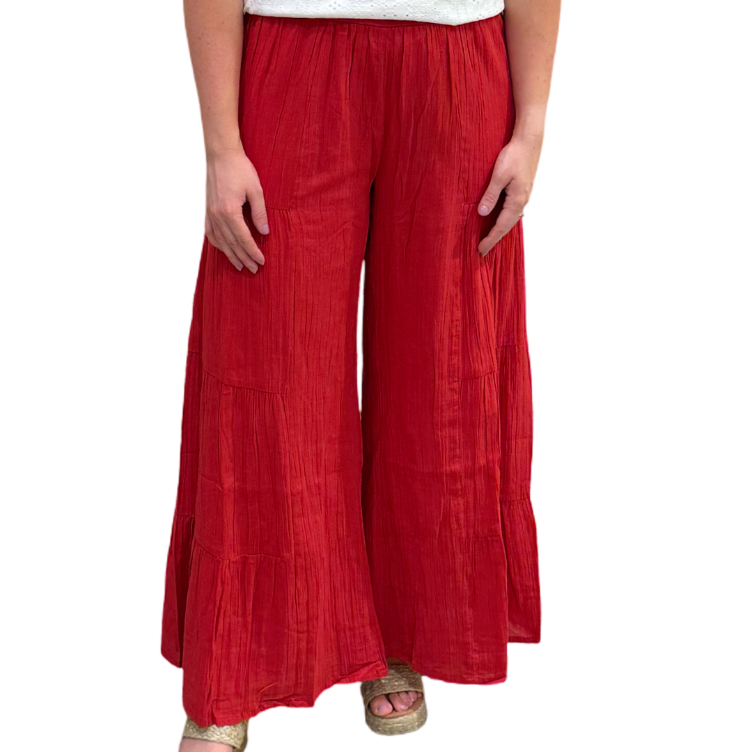 The Nadia Tiered Solid Palazzo Pant (4 color options) — view 4