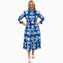 The Addison Dress in Blue White With Self Covered Button Placket