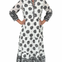 The Campbell White and Black Border Print Dress