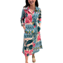 The Erika Button Front Multi Print Dress