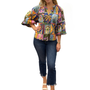 The Ashley Multi Color Stamp Print Cotton Top