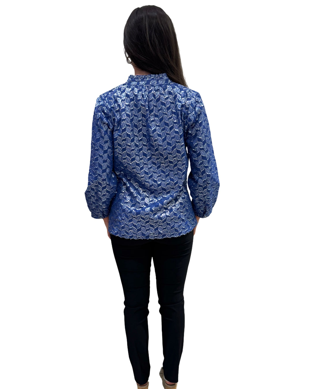 The Emerson Top in Royal Blue and Silver — view 4