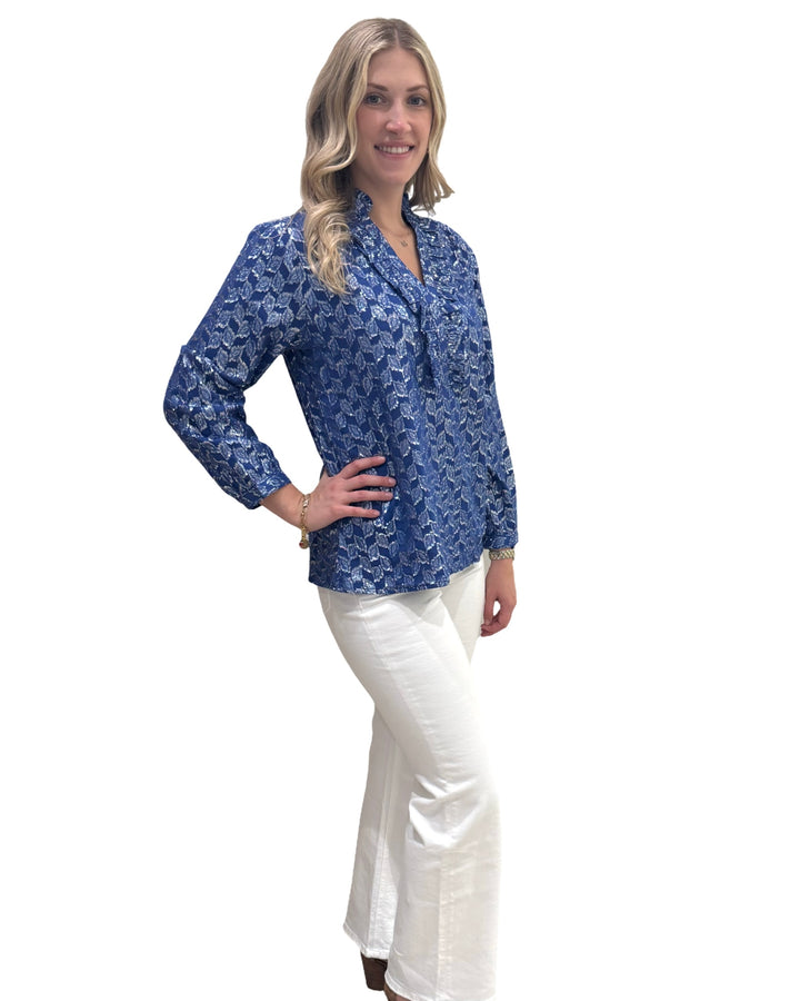 The Emerson Top in Royal Blue and Silver — view 5