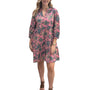 The Preston 3/4 Sleeve Cotton Dress in Pink Floral