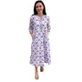 The Daniella Lavender Purple White Embroidered Cotton Dress