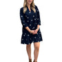 The Preston Navy White Embroidered Cotton Dress