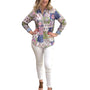 The Avery Cotton Top in Vibrant Patchwork Print