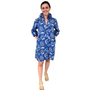 The Maria Ruffle Collar Navy Floral Cotton Hand-Block Printed Dress