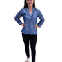 The Emerson Top in Royal Blue and Silver