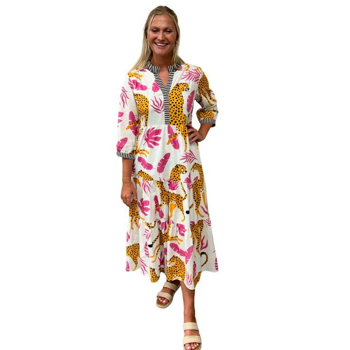 The Campbell Leopard Print Midi Length Dress — view 3