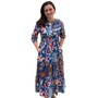 The Sydney Cinch Waist Dress in Beautiful Blue Floral