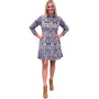 The Reagan Block Print Dress in Amethyst and White