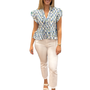 The Bella Ruffle Top in Blue Tulip Hand Block Printed Cotton