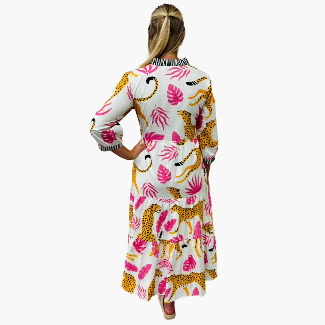 The Campbell Leopard Print Midi Length Dress — view 6