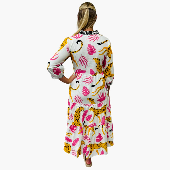 The Campbell Leopard Print Midi Length Dress — view 6