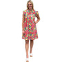 The Maggie Flutter Sleeve Dress in Red Floral Geometric
