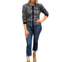 The McKenna Top in Black White Embroidered Cotton