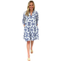 The Annie Easy Fit Collared Dress in Blue and White