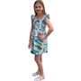 The Cloey Panther Print Dress in Blue Yellow Multi