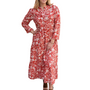 The Addison Button Trimmed Dress in Deep Coral