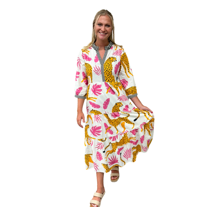 The Campbell Leopard Print Midi Length Dress — view 2