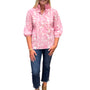 The Maria Ruffle Neck Blouse in Pink White Floral