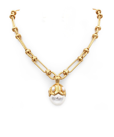 Chunky Pearl and Chain Necklace