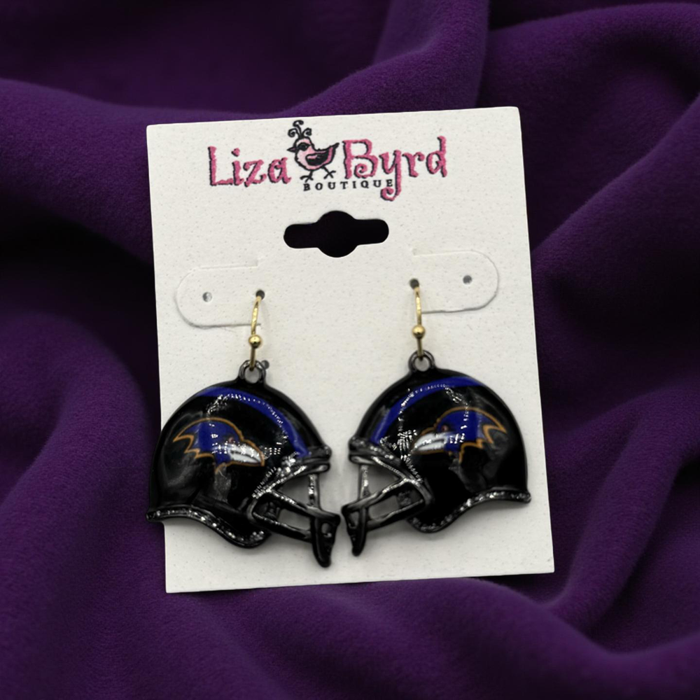 Raven's Football Helmet Earring — view 2