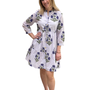 The Hamilton Striped Lavender Cotton Floral Hand Block Printed Dress