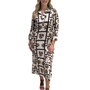 The Lisette Black and Brown Abstact Print Dress