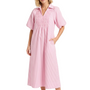 The Joanie Smocked Dress in Pink and White Stripe