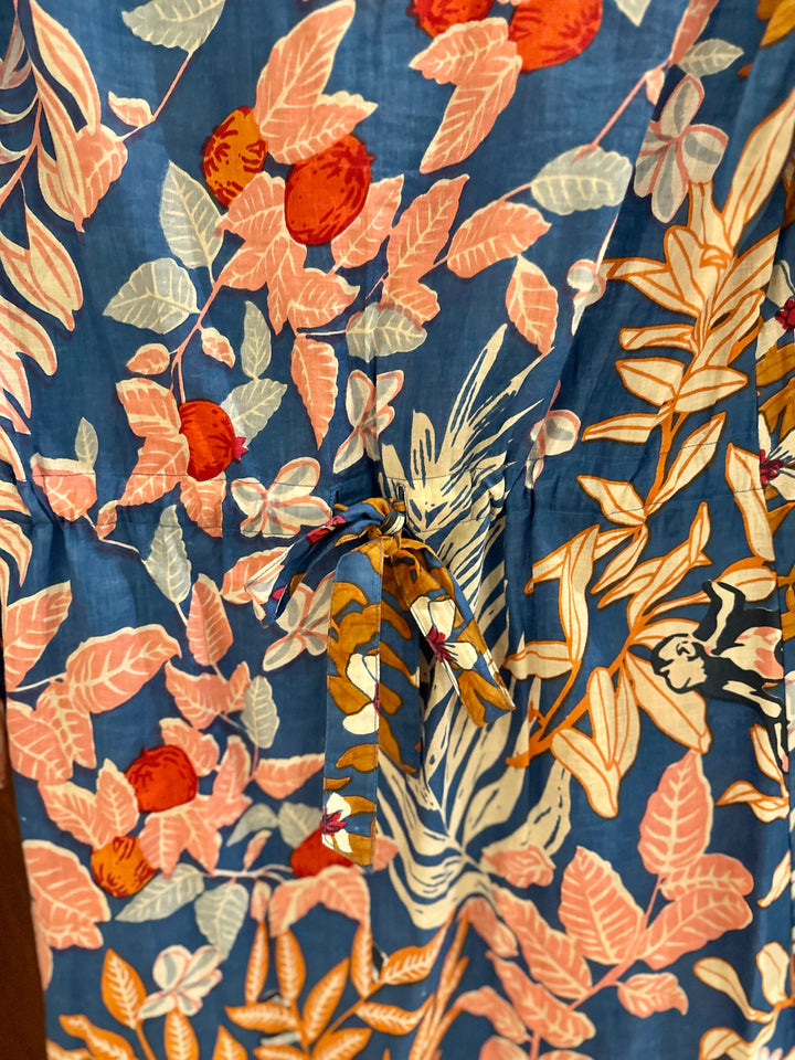 The Eleanor Tie Back Dress in Beautiful Blue Floral — view 8