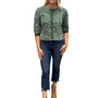 The McKenna Top in Green Embroidered Cotton