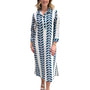 The Lisette Cotton Dress in Blue Vines