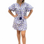 The Poppy Dress in Purple White Hand-Block Printed Floral