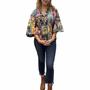 The Ashley Multi Color Stamp Print Cotton Top