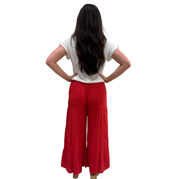 The Nadia Tiered Solid Palazzo Pant (4 color options) — view 8