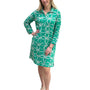 The Lisette Cotton Dress in Parakeet Green and White