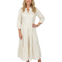 The Campbell Cream and Gold Jacquard Dress