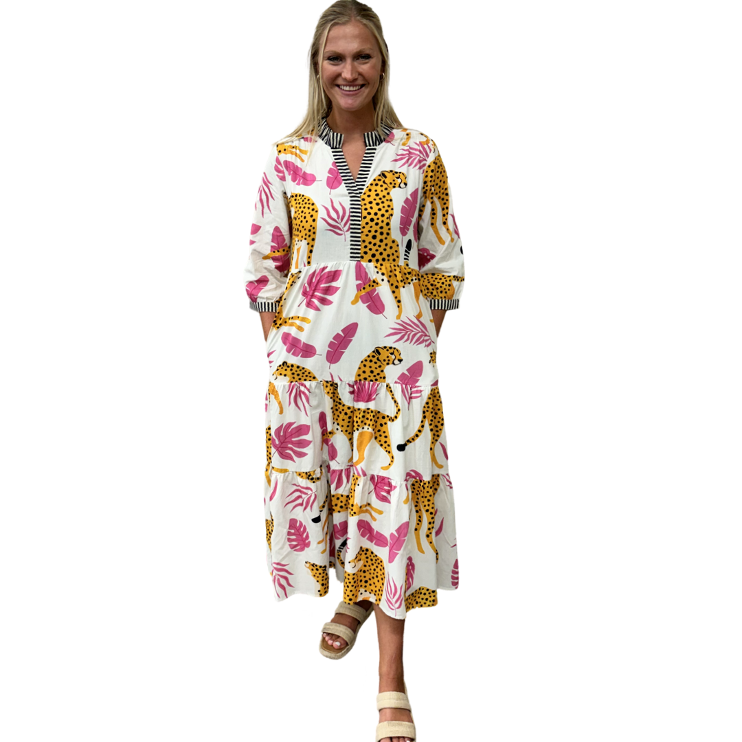 The Campbell Leopard Print Midi Length Dress — view 4