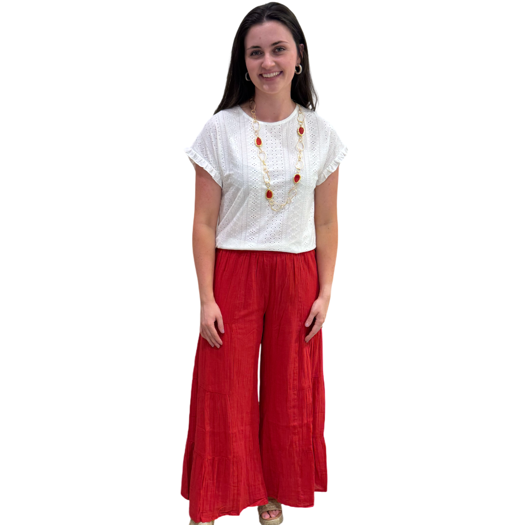 The Nadia Tiered Solid Palazzo Pant (4 color options)