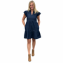 The Preston Short Sleeve Dress in Denim