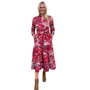 The Camden Block Print Dress in Raspberry Floral