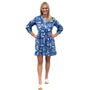 The Morley Embroidered Trim Dress in Brilliant Blue Floral