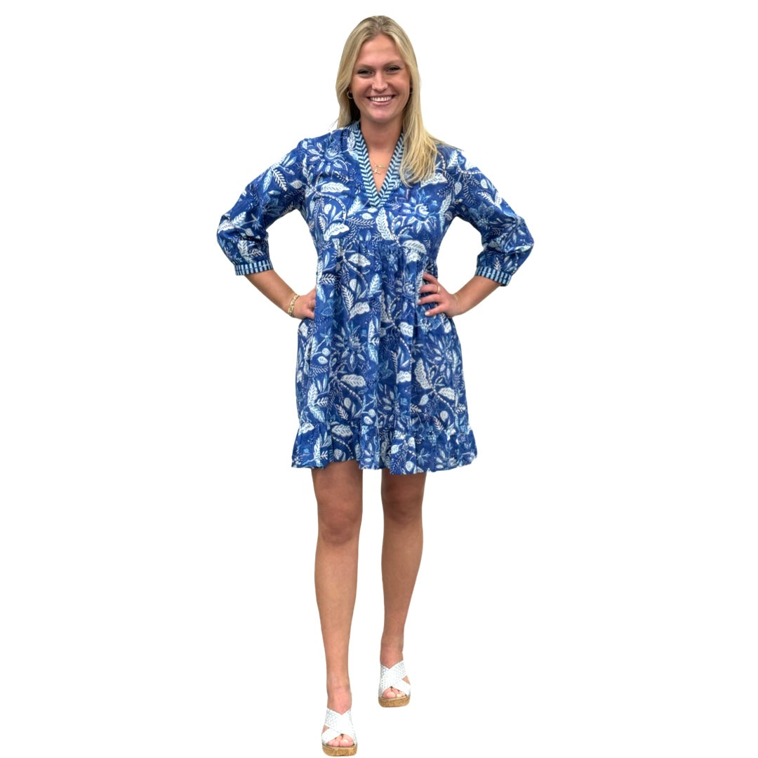 morley blue dress Scarlett Kalypso cotton dress in blue - Morley