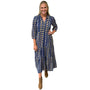 The Campbell Midi Length Dress in Navy and Mocha
